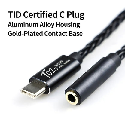 BGVP T01s Type - C to 3.5mm Audio Cable CX31993 chip USB DAC AMP Adapter - The HiFi Cat