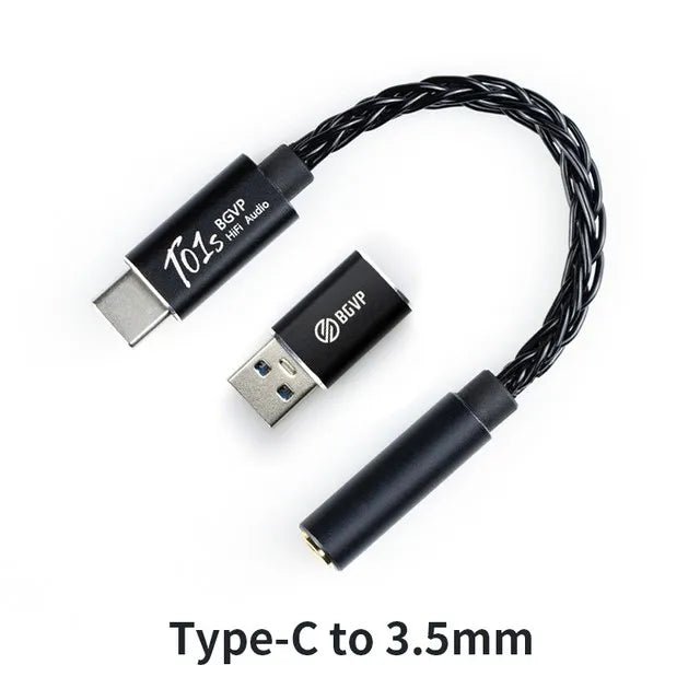 BGVP T01s Type - C to 3.5mm Audio Cable CX31993 chip USB DAC AMP Adapter - The HiFi Cat