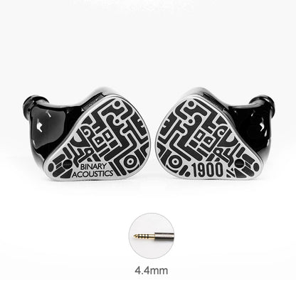Binary 1900 Hybrid IEM | 1DD + 6mm PR + 4BA, 316L Stainless Steel, 3-Way Crossover - The HiFi Cat