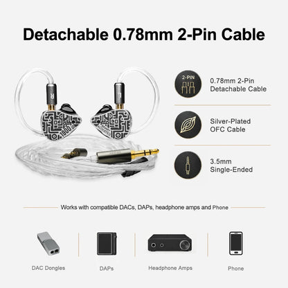 Binary 1900 Hybrid IEM | 1DD + 6mm PR + 4BA, 316L Stainless Steel, 3-Way Crossover - The HiFi Cat