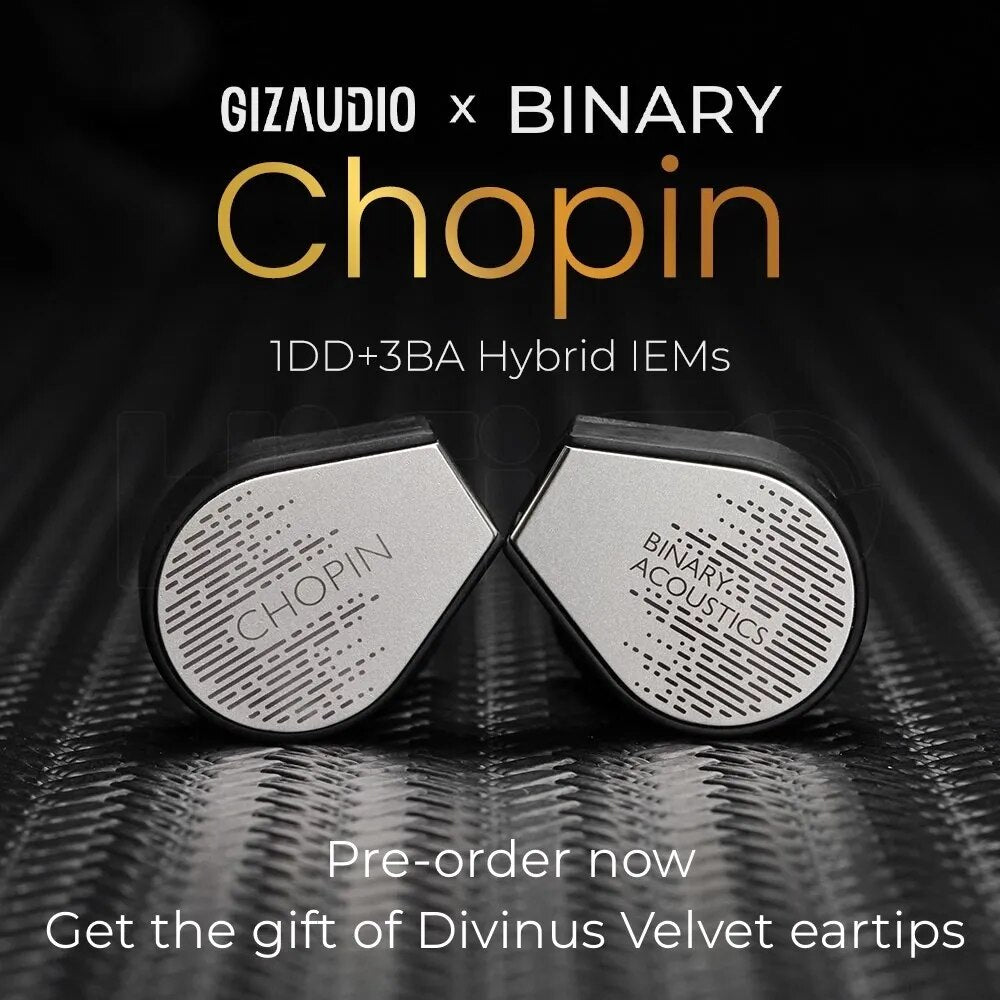 Binary × Gizaudio Chopin 1DD+3BA Hybrid in - Ear Monitors Earphones - The HiFi Cat