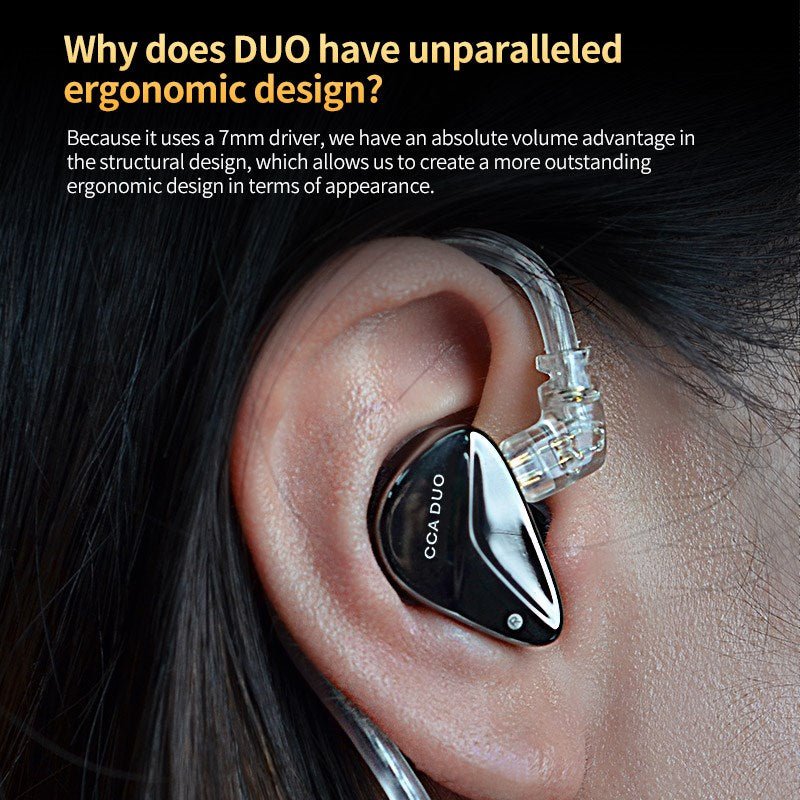 CCA DUO High - Performance In - Ear Monitor Dual - Dynamic Drivers Earbuds - The HiFi Cat