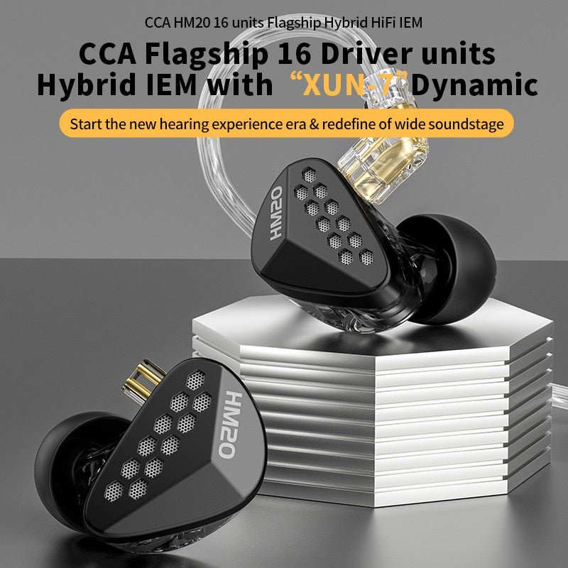 CCA HM20 HiFi Wired Earphone Hybrid Technology 1DD+7BA In Ear