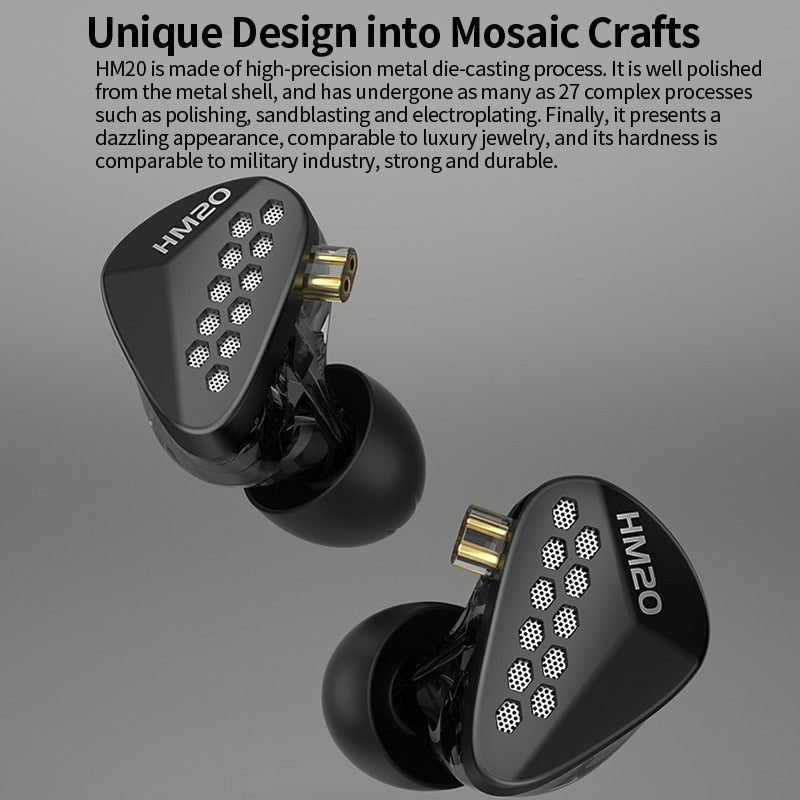CCA HM20 HiFi Wired Earphone Hybrid Technology 1DD+7BA In Ear