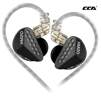 CCA HM20 HiFi Wired Earphone Hybrid Technology 1DD+7BA In Ear Monitor Earbuds Headset - The HiFi Cat