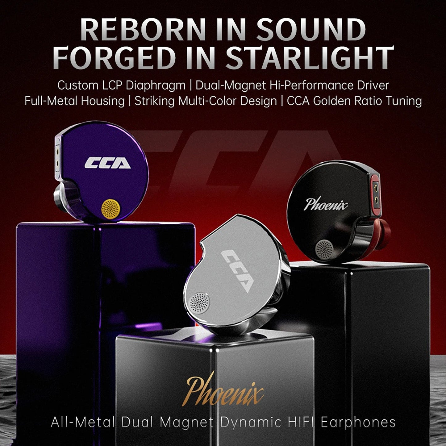 CCA Phoenix In - Ear Monitor All - Metal Dual - Magnet Dynamic Driver IEM - The HiFi Cat