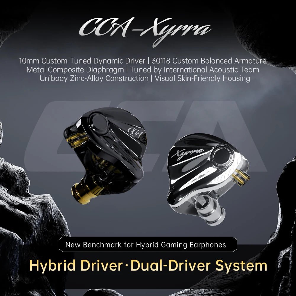 CCA Xyrra 1BA+1DD Dynamic Hybrid Driver HiFi In - Ear Monitors Earphones - The HiFi Cat