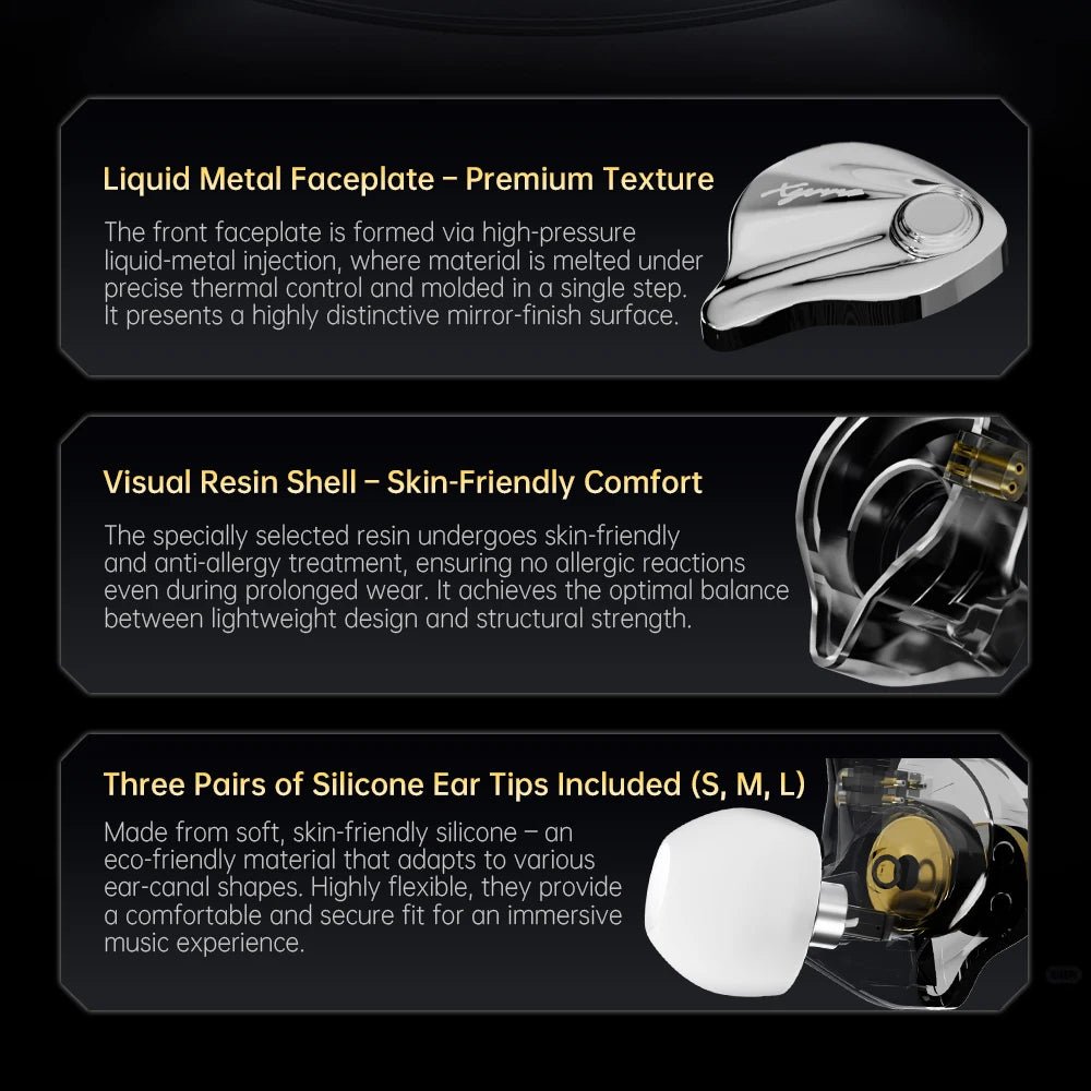 CCA Xyrra 1BA+1DD Dynamic Hybrid Driver HiFi In - Ear Monitors Earphones - The HiFi Cat