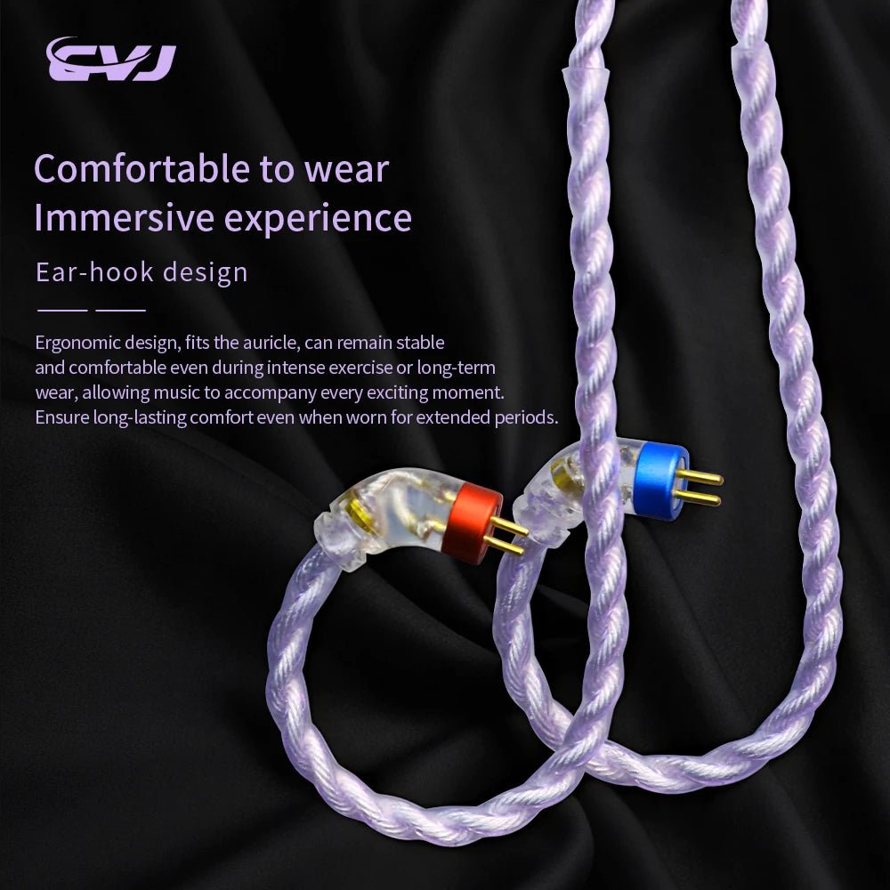 CVJ - Flora Silver - Plated Wired Headphone Upgrade Cable with 4.4mm Plug - The HiFi Cat