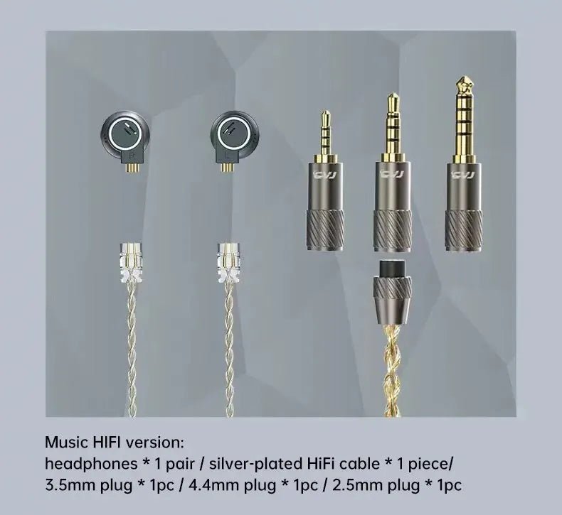 CVJ Seven 1DD+1 in ear flat plug hifi gaming and esports microphone earphones - The HiFi Cat