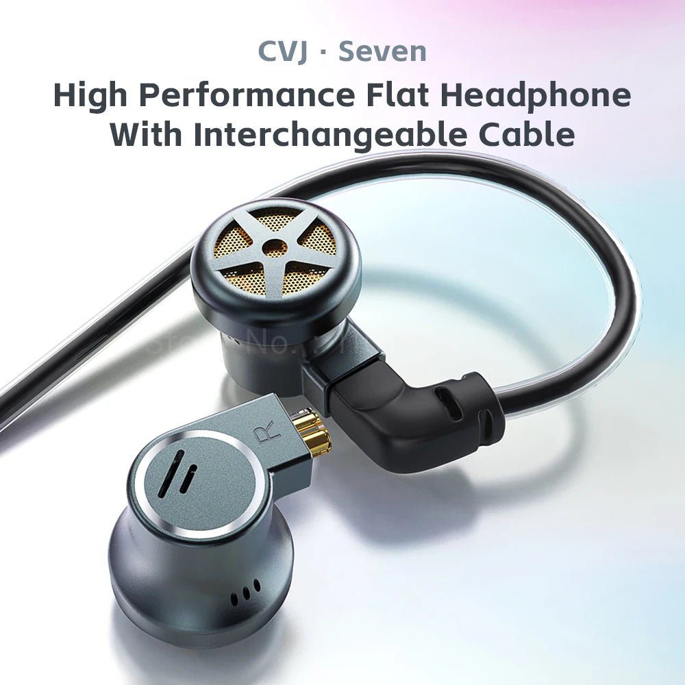 CVJ Seven 1DD+1 in ear flat plug hifi gaming and esports microphone earphones - The HiFi Cat