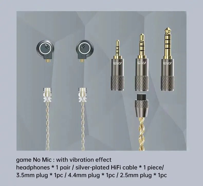 CVJ Seven 1DD+1 in ear flat plug hifi gaming and esports microphone earphones - The HiFi Cat