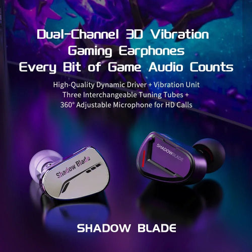 CVJ Shadow Blade In Ear Earphones 1DD+1 Vibration Switch CVJ Shadow Blade In Ear Earphones 1DD+1 Vibration Switch