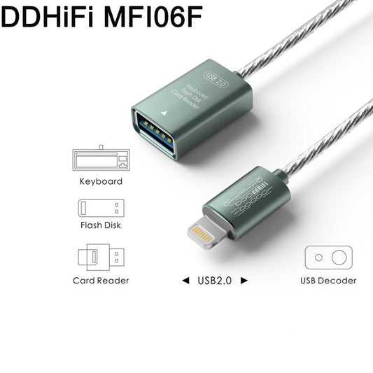 ddHiFi MFI06F 2.0 Lightning to USB - A Female USB OTG Cable - The HiFi Cat