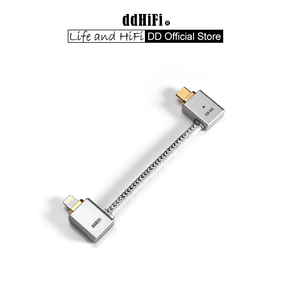 ddHiFi MFi09L Light - ning to USB - C L - Shaped OTG Cable - The HiFi Cat