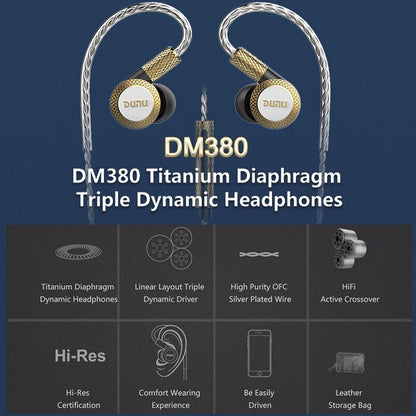 DUNU DM380 Linearlayout Triple Titanium Diaphragm Driver In - ear Earphone - The HiFi Cat