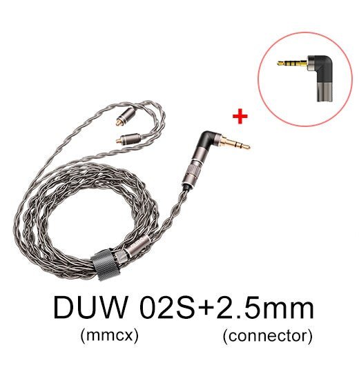 DUNU DUW - 02S DUW02S Upgraded Earphone Cable High - purity Silver - plated OCC Copper Litz Wire for DK2001 - The HiFi Cat