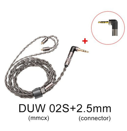 DUNU DUW - 02S DUW02S Upgraded Earphone Cable High - purity Silver - plated OCC Copper Litz Wire for DK2001 - The HiFi Cat