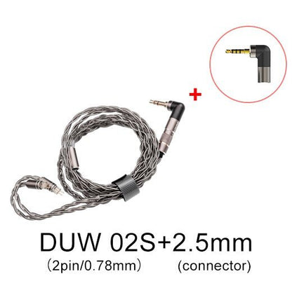 DUNU DUW - 02S DUW02S Upgraded Earphone Cable High - purity Silver - plated OCC Copper Litz Wire for DK2001 - The HiFi Cat