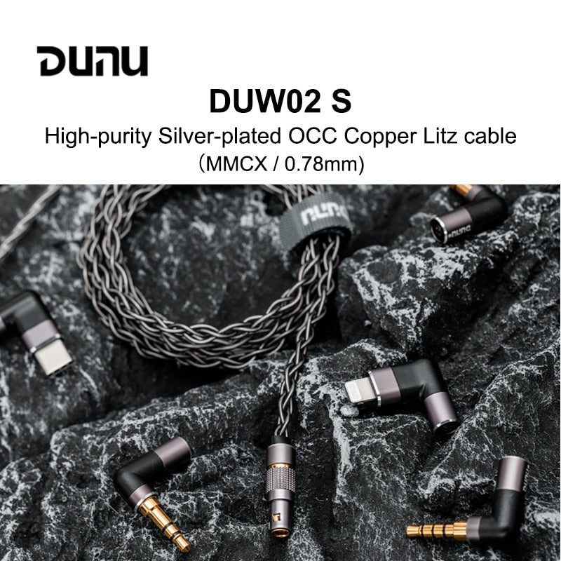 DUNU DUW - 02S DUW02S Upgraded Earphone Cable High - purity Silver - plated OCC Copper Litz Wire for DK2001 - The HiFi Cat