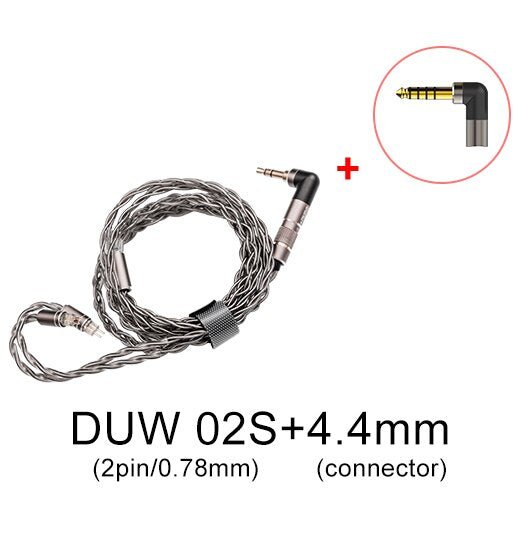 DUNU DUW - 02S DUW02S Upgraded Earphone Cable High - purity Silver - plated OCC Copper Litz Wire for DK2001 - The HiFi Cat