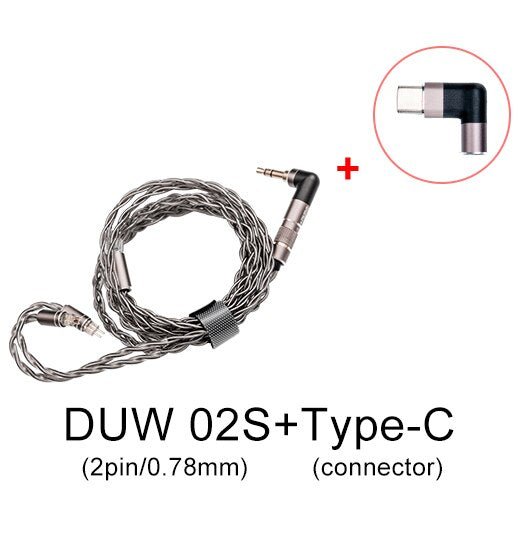 DUNU DUW - 02S DUW02S Upgraded Earphone Cable High - purity Silver - plated OCC Copper Litz Wire for DK2001 - The HiFi Cat