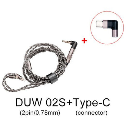 DUNU DUW - 02S DUW02S Upgraded Earphone Cable High - purity Silver - plated OCC Copper Litz Wire for DK2001 - The HiFi Cat