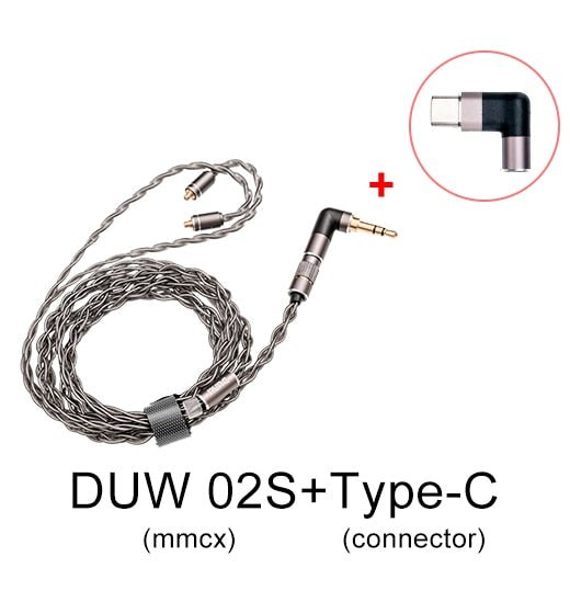 DUNU DUW - 02S DUW02S Upgraded Earphone Cable High - purity Silver - plated OCC Copper Litz Wire for DK2001 - The HiFi Cat