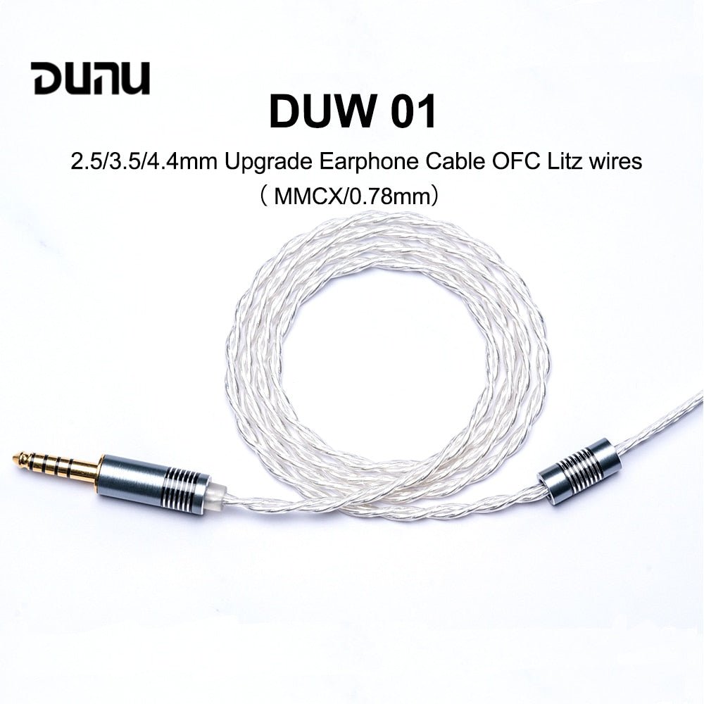 DUNU DUW01 Upgrade Earphone Cable with OFC High - Purity Silver - plated Litz Wires MMCX/0.78mm 2 Pin Connector - The HiFi Cat