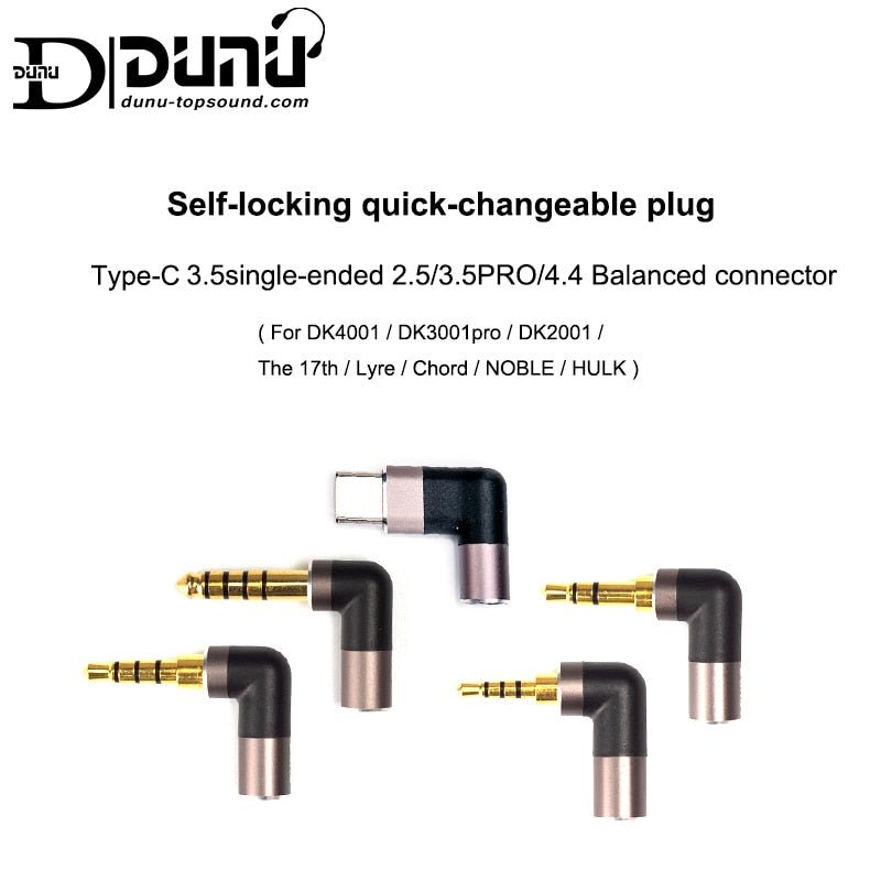 DUNU Self - locking Quick - changeable Plug TYPE - C 3.5 Single - ended 2.5/3.5PRO/4.4 Balanced Connector for Android USB C Phone - The HiFi Cat