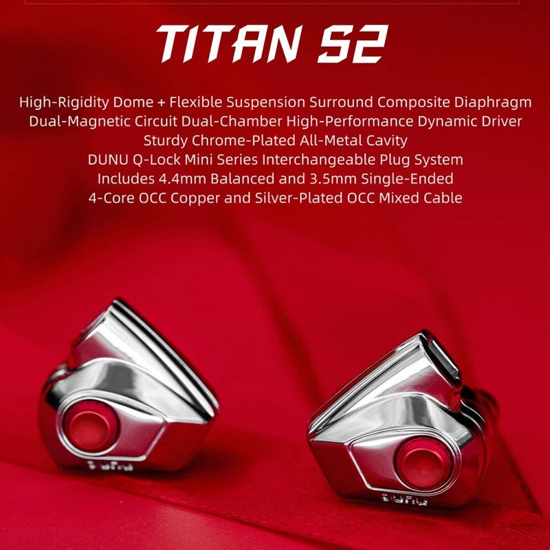 DUNU TITAN S2 Dynamic Driver In-Ear Earphone Hi-Res Audio Earbuds DUNU TITAN S2 Dynamic Driver In-Ear Earphone Hi-Res Audio Earbuds