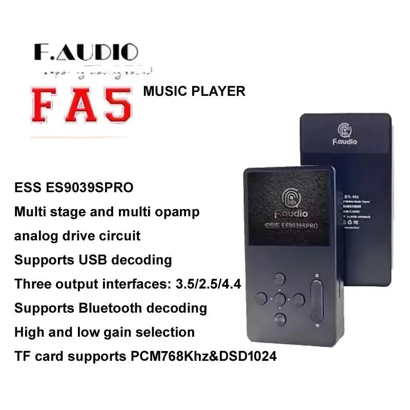 F.AUDIO FA5 MP3 Player with ES9039PRO Chip DAC USB Decoding and BT - The HiFi Cat