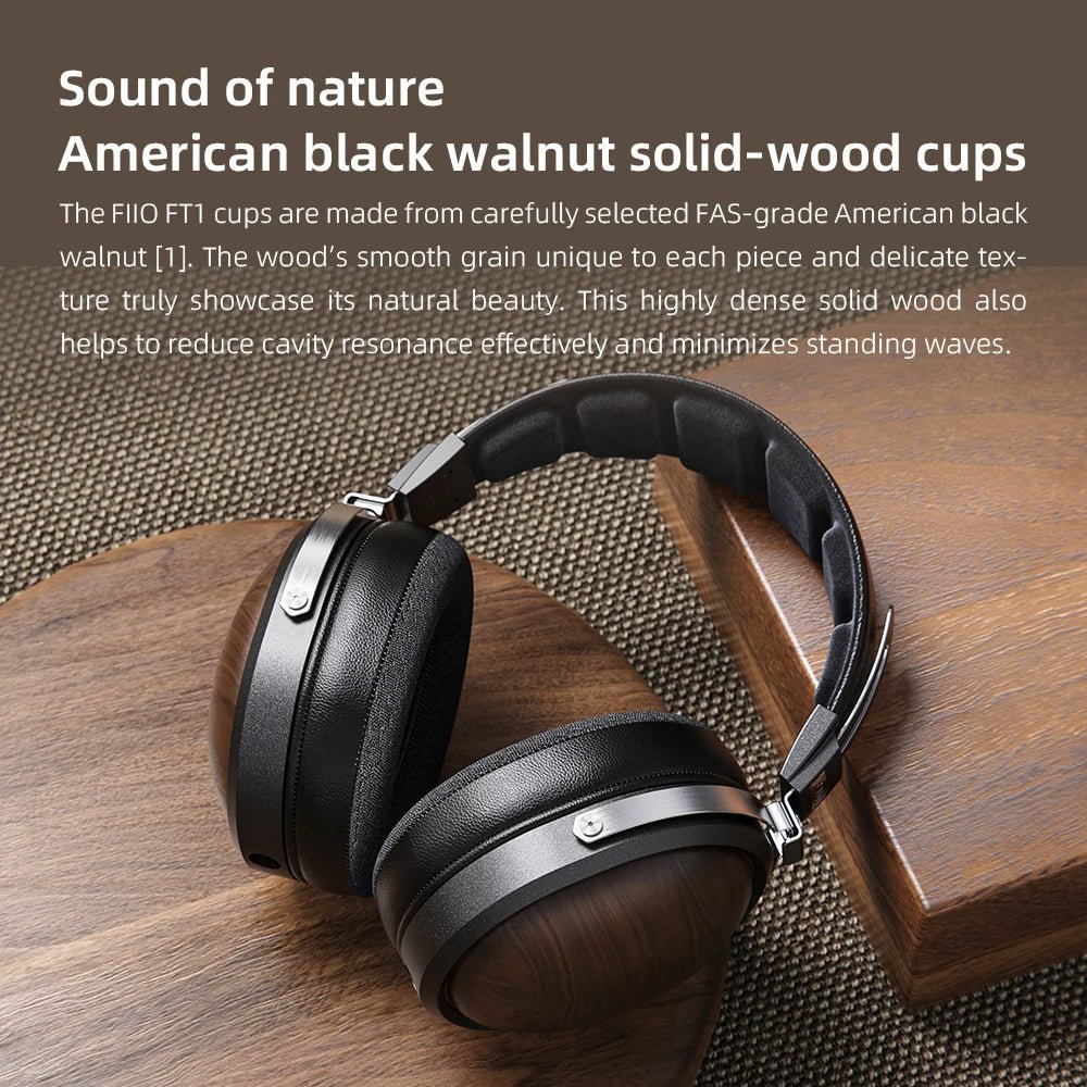 FiiO FT1 Closed-Back Over-Ear Nanowood Fiber Hi-Fi Headphones FiiO FT1 Closed-Back Over-Ear Nanowood Fiber Hi-Fi Headphones