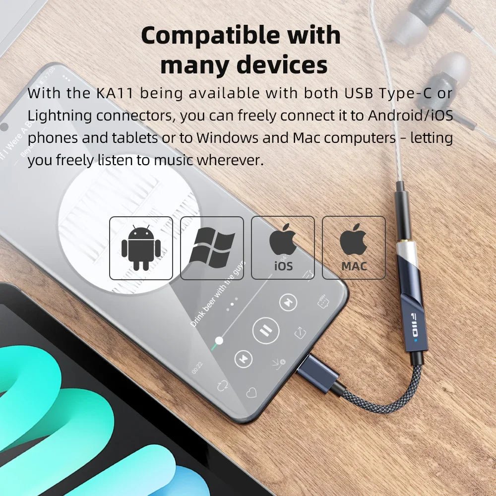 KA11 USB-C FIIO KA11 Dongle USB DAC E Amplificatore - USB-C Per Hi-Res Audio - Compatibile Con Android/iOS/PC/Mac Dac Cs43131 - Foto 8
