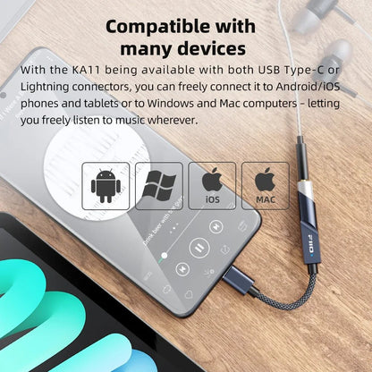 FiiO JadeAudio KA11 USB DAC and Headphone Amplifier Audio Type - C to 3.5mm Adapter - The HiFi Cat