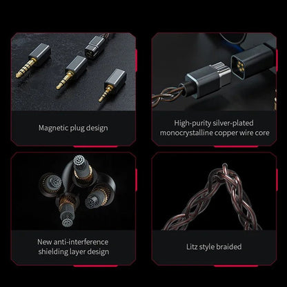 Fiio LF - RB MMCX Upgrade Earphone Cable with 2.5/3.5/4.4mm - The HiFi Cat