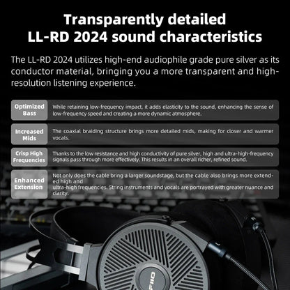 FiiO LL - RD 2024 High Purity Monocrystalline Sterling Silver Headphone Cable - The HiFi Cat