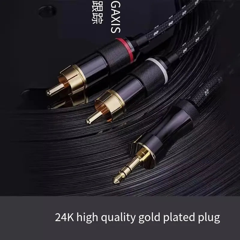 FiiO LR - 3.5A dual RCA Lotus male to 3.5mm male audio cable for SP3 speaker - The HiFi Cat