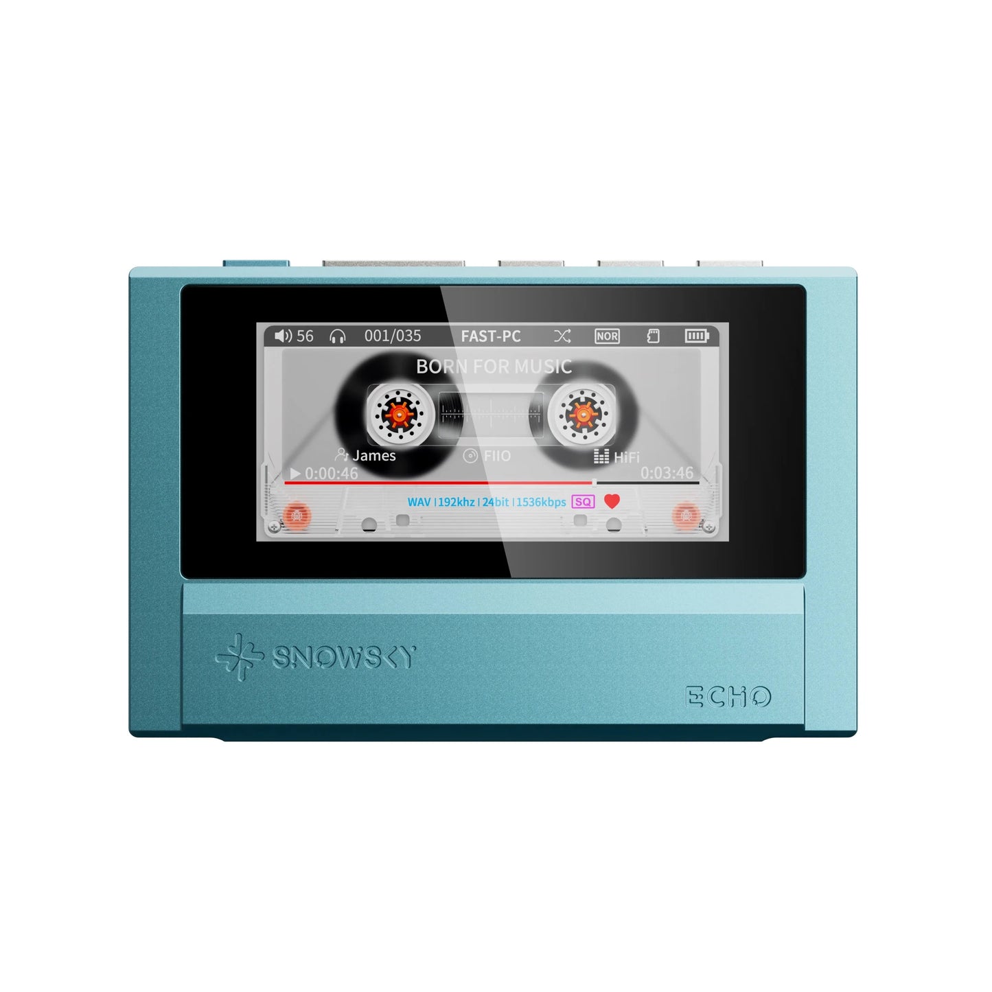 FiiO Snow Sky Echo MP3 Player - Wireless Bluetooth Retro Portable Music Player - The HiFi Cat