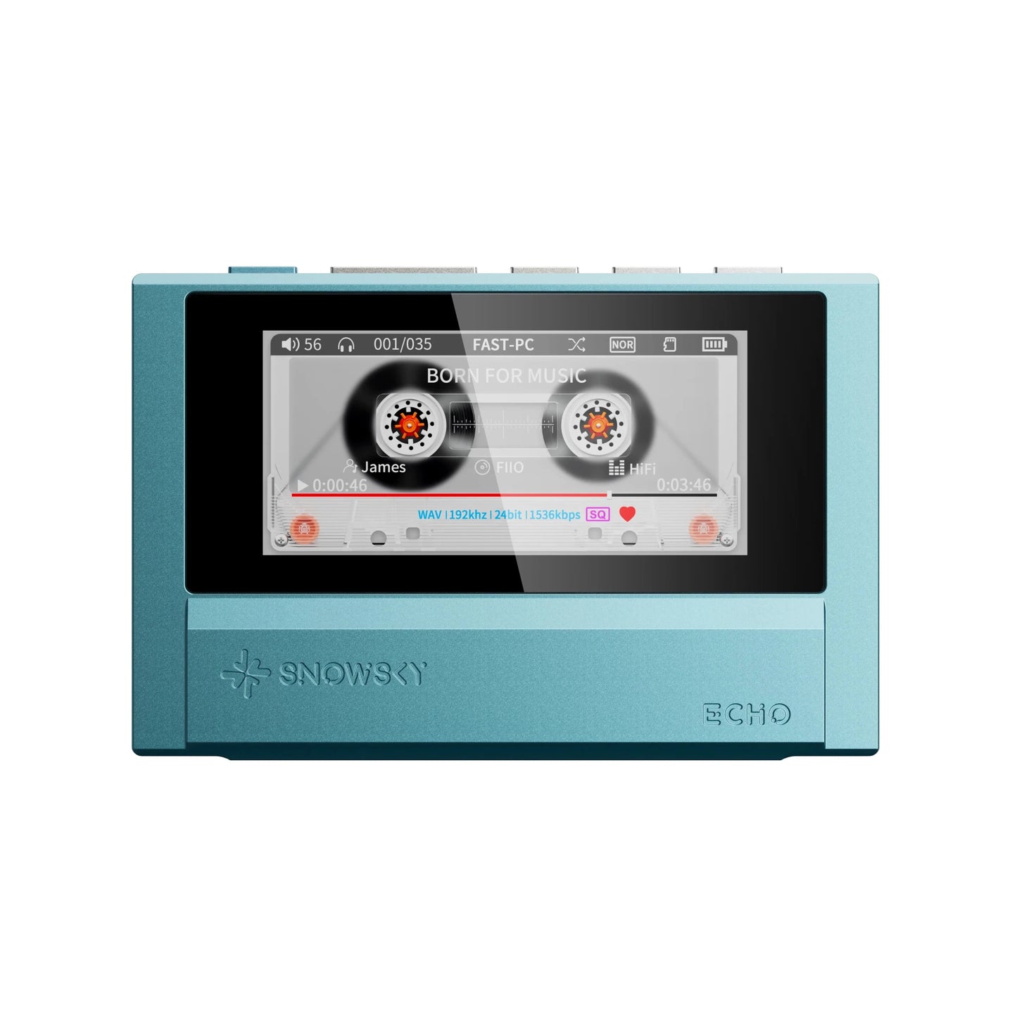 FiiO Snow Sky Echo MP3 Player - Wireless Bluetooth Retro Portable Music Player - The HiFi Cat