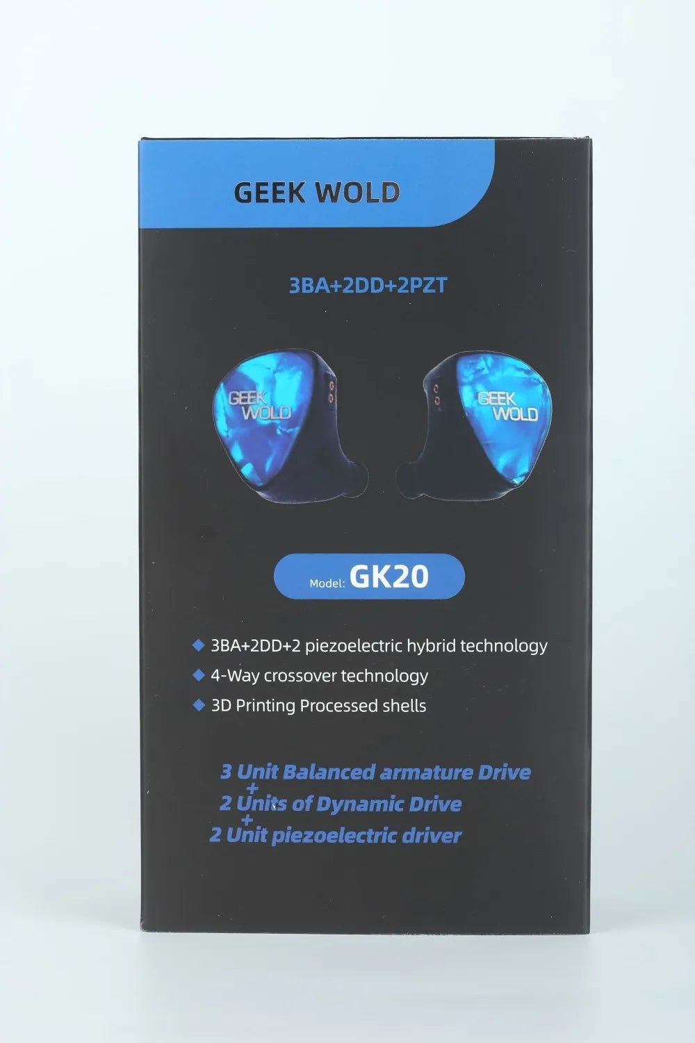 Geek Wold GK20 3BA + 2DD + 2PZT Hybrid Driver in Ear Earphones IEMs - The HiFi Cat