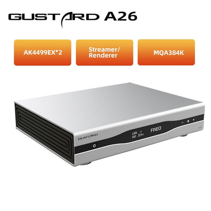 Gustard A26 MQA Decoder Dual AK4499EX & AK4191 MQA384K DAC With Streamer - The HiFi Cat