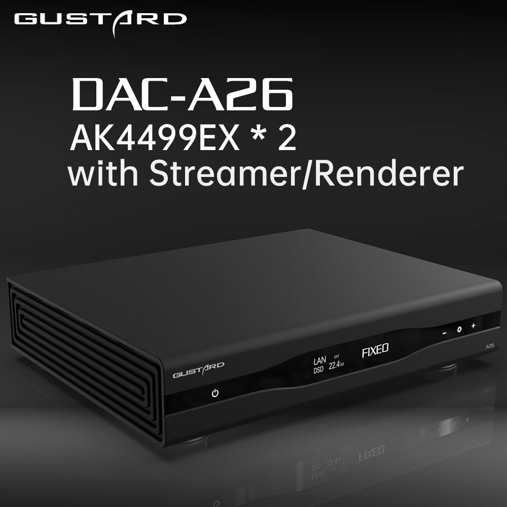 Gustard A26 MQA Decoder Dual AK4499EX & AK4191 MQA384K DAC With Streamer - The HiFi Cat