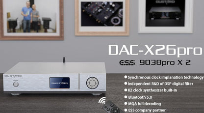 Gustard DAC - X26 PRO ESS9038 PRO*2 DAC Bluetooth 5.0 K2 Clock Synthesizer - The HiFi Cat