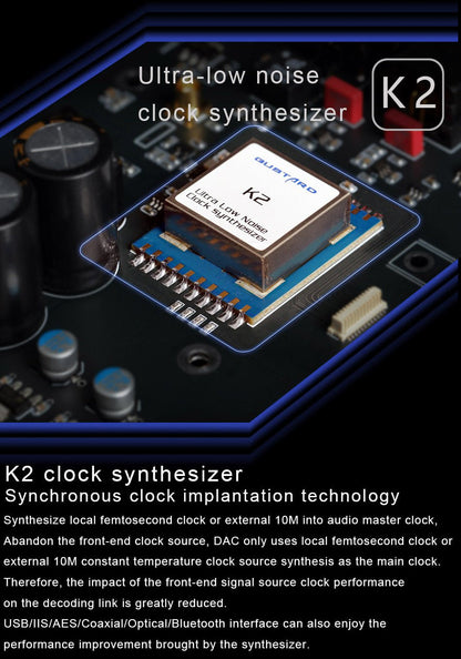 Gustard DAC - X26 PRO ESS9038 PRO*2 DAC Bluetooth 5.0 K2 Clock Synthesizer - The HiFi Cat