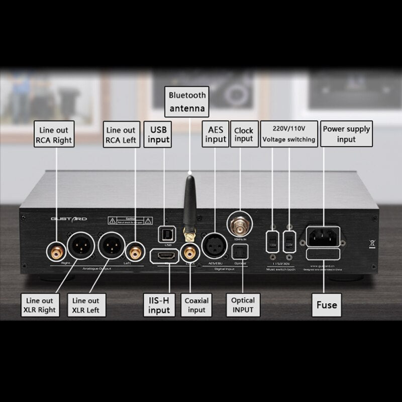 Gustard DAC - X26 PRO ESS9038 PRO*2 DAC Bluetooth 5.0 K2 Clock Synthesizer - The HiFi Cat