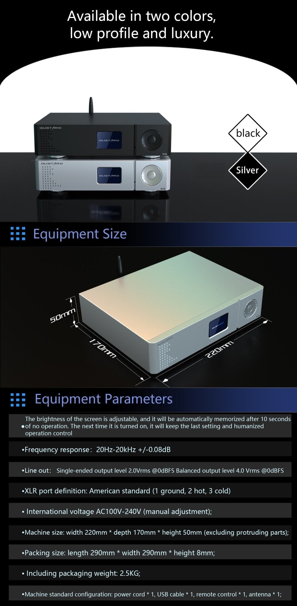 GUSTARD New upgrade DAC - X16 MQA decoder balance full decoding dual ES9068 DAC - The HiFi Cat