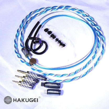 HAKUGEI Blue Spirit Dragon Upgradeable Silver - Plated OCC Copper Earphone Cable - The HiFi Cat