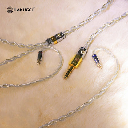 HAKUGEI Golden Jade Silver plated copper sliver alloy upgrade earphone cable - The HiFi Cat