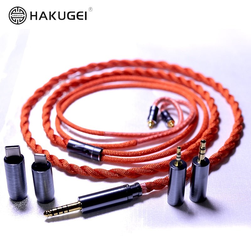 HAKUGEI Joyful Voice Gold plated occ & litz silver plated occ earphone cable - The HiFi Cat